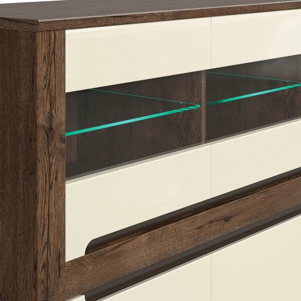 Comoda RUSO KOM3W3D, nuc/bej, PAL, 149x46x121 cm