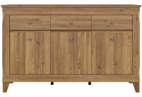 Comoda BERGEN KOM3D3S, stejar auriu, PAL, 156x47x98 cm