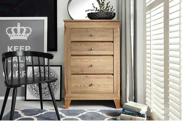 Comoda BERGEN KOM4S, stejar auriu, PAL, 72x47x116 cm