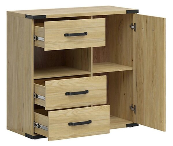 Comoda Lara, stejar, PAL, 90x40x88 cm