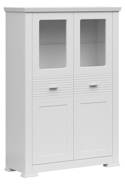 Comoda AGNES, alb, PAL laminat, 150x39x104 cm