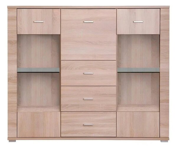 Comoda GRAND tip 8, stejar sonoma, PAL, 140x39x118 cm