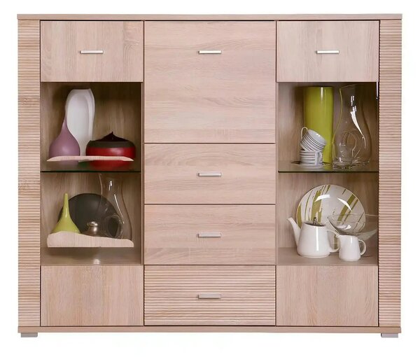Comoda GRAND tip 8, stejar sonoma, PAL, 140x39x118 cm