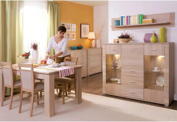 Comoda GRAND tip 8, stejar sonoma, PAL, 140x39x118 cm