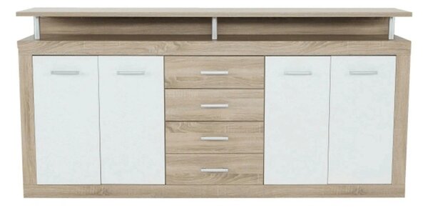 Comoda JUNO - JACHIM NEW, stejar sonoma/alb, PAL, 195x37x97 cm
