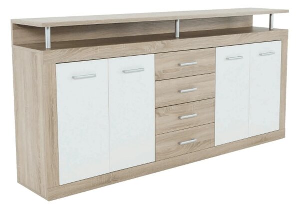 Comoda JUNO - JACHIM NEW, stejar sonoma/alb, PAL, 195x37x97 cm