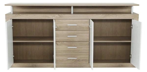 Comoda JUNO - JACHIM NEW, stejar sonoma/alb, PAL, 195x37x97 cm