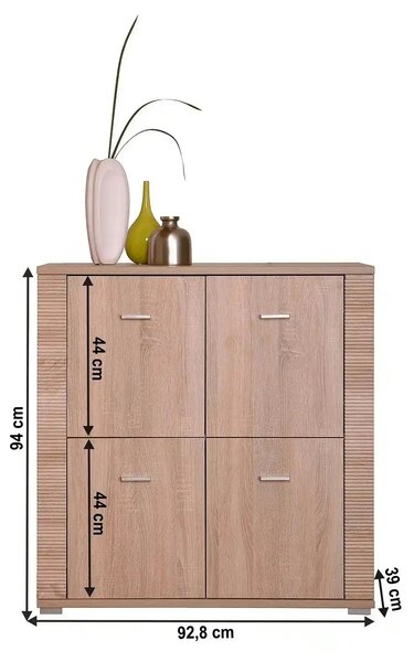 Comoda GRAND tip 10, stejar sonoma, PAL, 93x39x96 cm
