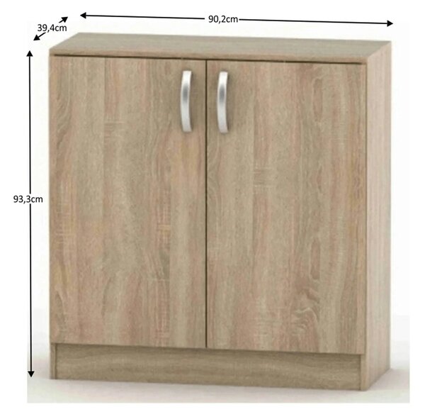 Comoda BETTY 2, stejar sonoma, DTD laminat, 90x39x93 cm