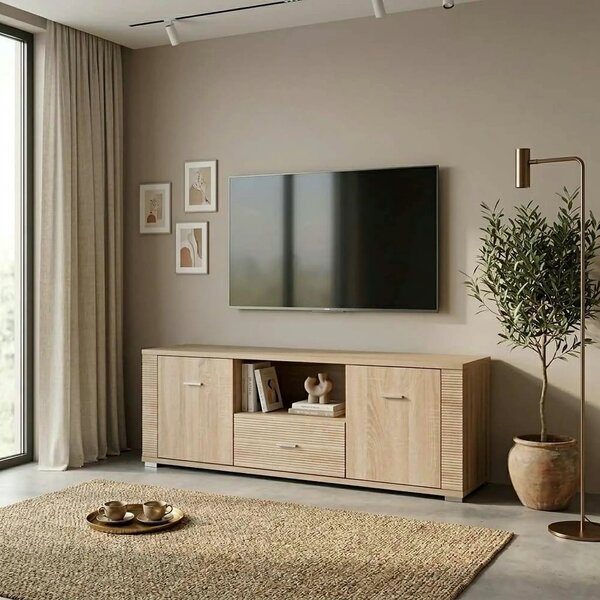Comoda TV GRAND tip 13, stejar sonoma, PAL laminat, 140x55x51 cm