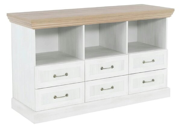Comoda ROYAL RS, PAL, pin nordic/stejar salbatic, 127x46x75 cm