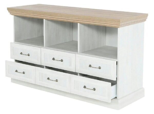 Comoda ROYAL RS, PAL, pin nordic/stejar salbatic, 127x46x75 cm