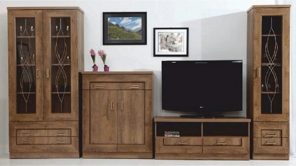 Comoda TEDY TYP T2, stejar lefkas, PAL melaminat, 90x44x110 cm