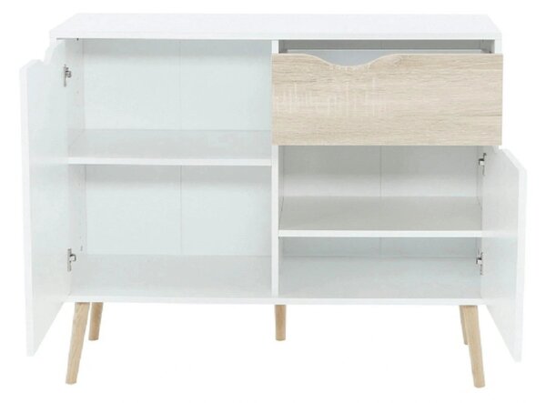 Comoda OSLO 75387, alb, stejar sonoma, PAL melaminat, 98x39x81 cm