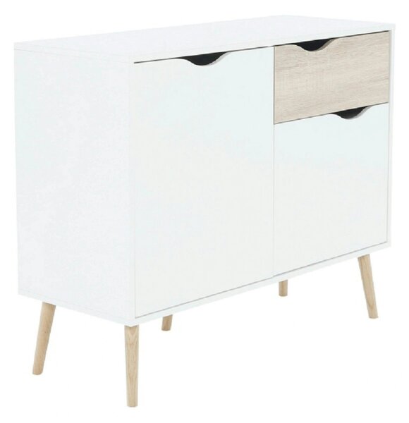 Comoda OSLO 75387, alb, stejar sonoma, PAL melaminat, 98x39x81 cm