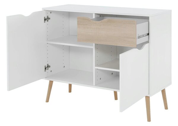 Comoda OSLO 75387, alb, stejar sonoma, PAL melaminat, 98x39x81 cm