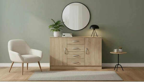 Comoda BETTY 2 BE02-019-01, stejar sonoma, DTD laminat, 150x39x94 cm