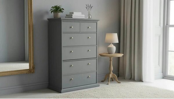 Comoda PARIS, gri, PAL laminat/metal, 96x49x140 cm