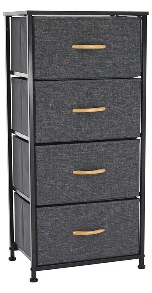 Comoda PALMERA TYP 2, negru/gri inchis, 45x30x95 cm