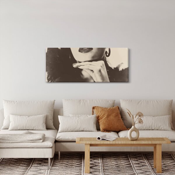 Tablou - Vintage, poza unei femei (120x50 cm)