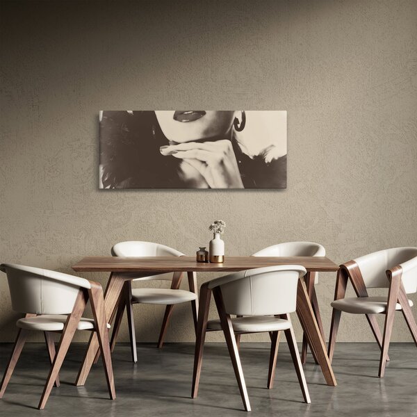 Tablou - Vintage, poza unei femei (120x50 cm)
