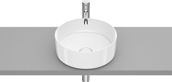 Roca Inspira lavoar 37x37 cm rotund de blat alb luciu A327523000