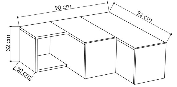 Comoda TV COMPACT, gri antracit, PAL melaminat, 90x30/92x32 cm