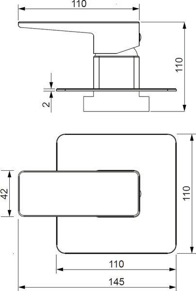 Omnires Parma baterie de duș ascuns negru PM7445BL