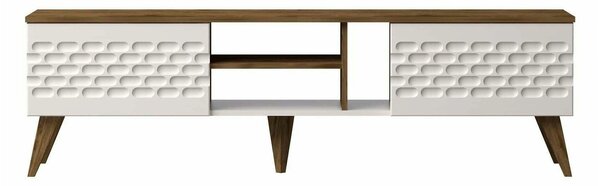 Comoda TV Egg, stejar/alb, PAL melaminat, 180x35x53 cm
