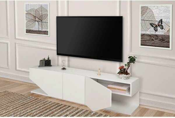 Comoda TV INCI, alb, PAL melaminat, 180x30x40 cm