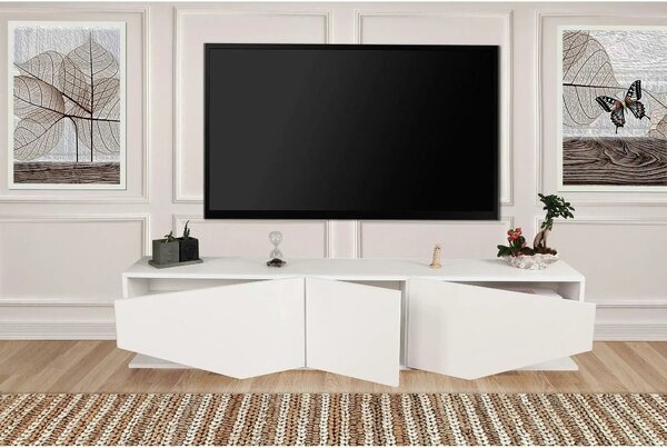 Comoda TV INCI, alb, PAL melaminat, 180x30x40 cm