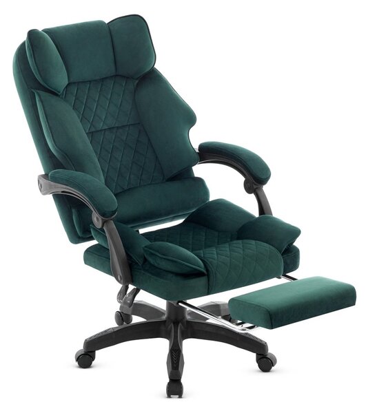 Scaun de birou cu funcție de masaj HC-1031, cu suport pentru picioare și o capacitate de încărcare de 136 kg – verde