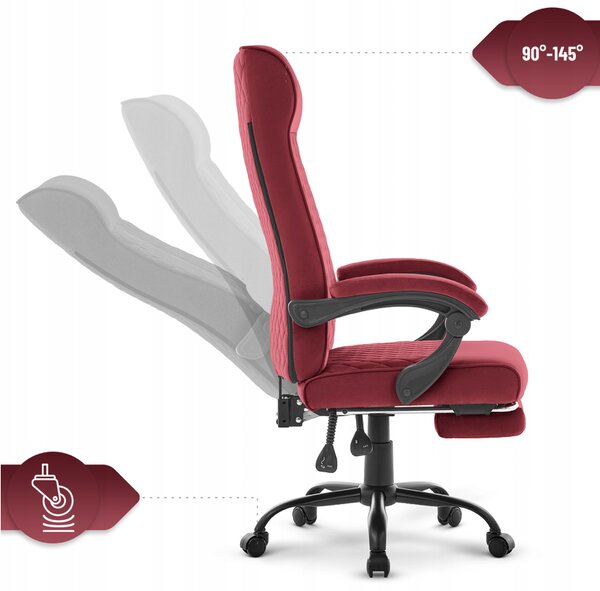 Scaun de birou ergonomic HC-1030, cu șezut cu arc și o capacitate de încărcare de 120 kg – culoare burgund