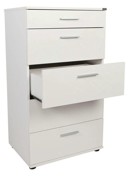 Comoda SFN-550-BB-1, alb, PAL melaminat, 60x44x108 cm