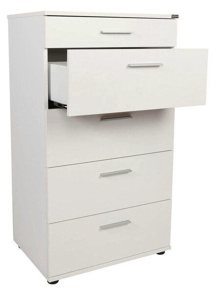 Comoda SFN-550-BB-1, alb, PAL melaminat, 60x44x108 cm