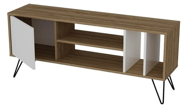 Comoda TV MISTICO-140, nuc/negru/alb, PAL melaminat, 140x36x59 cm