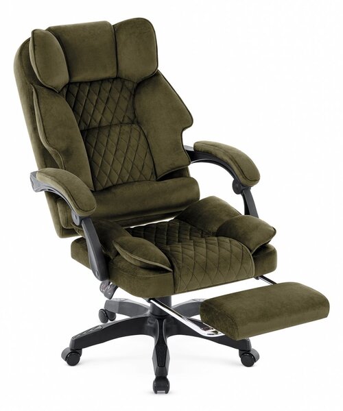 Scaun de birou ergonomic HC-1031 cu suport pentru picioare – verde măslin