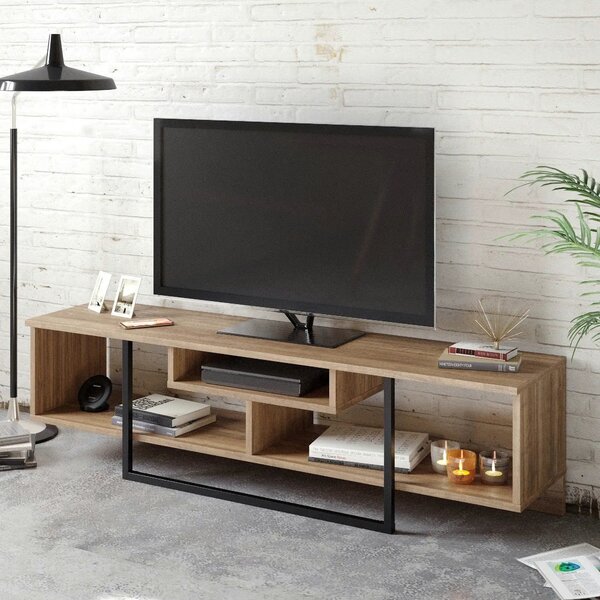 Comoda TV Asal, nuc/negru, PAL melaminat, 150x35x40 cm