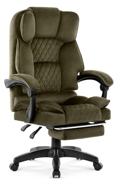 Scaun de birou ergonomic HC-1031 cu suport pentru picioare – verde măslin