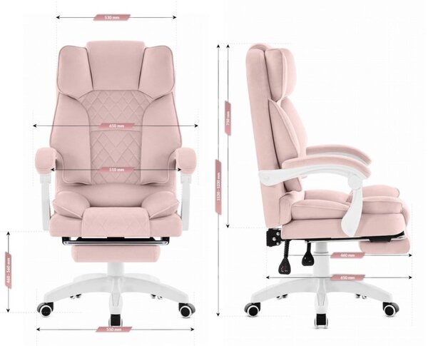 Scaun de birou ergonomic HC-1031 cu suport pentru picioare – verde măslin