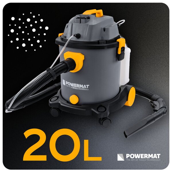 Aspirator industrial pentru covoare de 2000 W, pentru aspirare umedă și uscată, cu o capacitate de 20 l