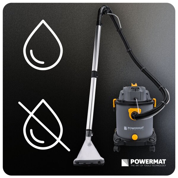 Aspirator industrial pentru covoare de 2000 W, pentru aspirare umedă și uscată, cu o capacitate de 20 l