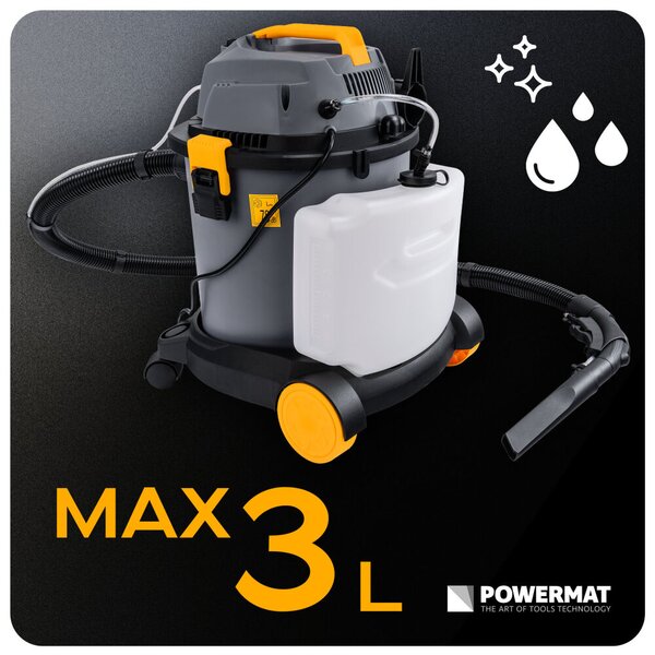 Aspirator industrial pentru covoare de 2000 W, pentru aspirare umedă și uscată, cu o capacitate de 20 l