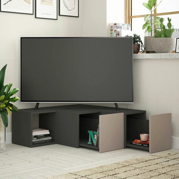 Comoda TV COMPACT, gri antracit, PAL melaminat, 90x30/92x32 cm