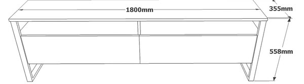 Comoda TV ML19-A, pin atlantic, PAL melaminat/plastic, 180x36x56 cm