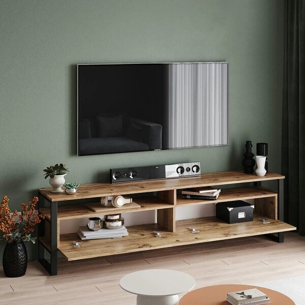 Comoda TV ML19-A, pin atlantic, PAL melaminat/plastic, 180x36x56 cm
