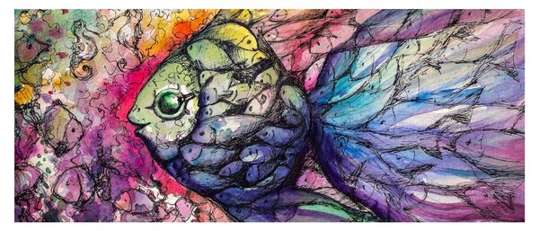Tablou - Peștișorul colorat (120x50 cm)