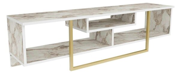 Comoda TV ASAL 150, bej/auriu, PAL melaminat, 150x35x40 cm