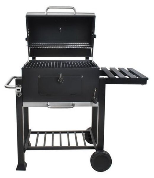 Gratar BBQ pe carbune, capac rabatabil cu termometru, roti transport, 115x46x106 cm, grill 61.5x46x51 cm
