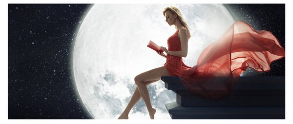 Tablou - Femeia sub clar de lună (120x50 cm)